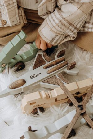 Personalized Wooden Toy Helicopter A Sensory Adventure for Little Explorers