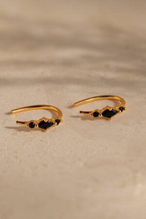 Black Diamond Threader Earrings Minimalist Elegance for the Modern Woman