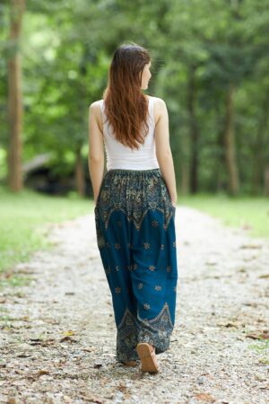 Flowy Teal Harem Pants Bohemian Bliss for Summer Festivals and Yoga