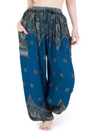 Flowy Teal Harem Pants Bohemian Bliss for Summer Festivals and Yoga