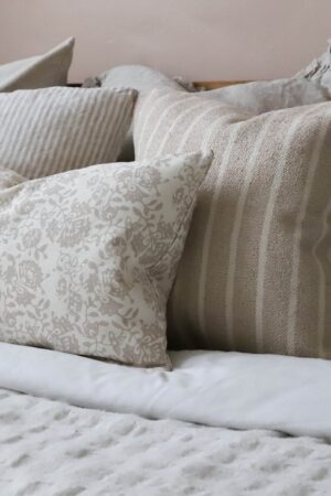 Aria Beige Print Cushion 50x30 with Feather Pad Elevate Your Home Decor with Comfort and Style