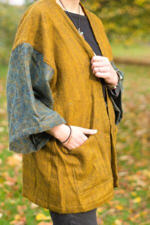 OCHRE Yak Wool Kimono Unisex Hippie Boho Robe from Nepal for Warmth and Style