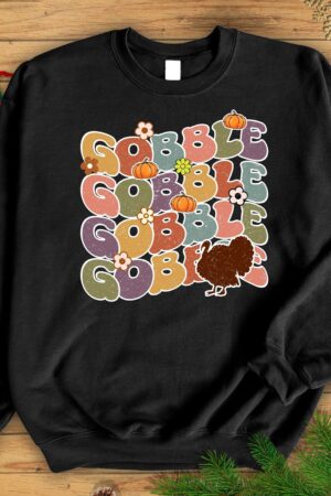 Gobble 'Til You Wobble The Ultimate Thanksgiving Sweatshirt for Family Festivities