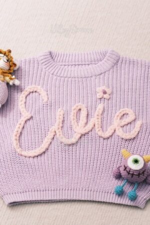 Personalized Baby Sweater Embroidered Name for a Cherished Keepsake