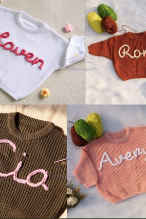 Personalized Hand Embroidered Baby Sweater A Cherished Keepsake for Your Little One