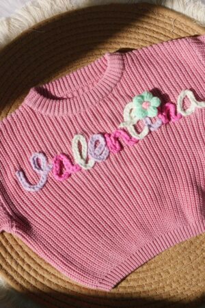 Personalized Baby Sweater Embroidered Name, Perfect Gift for Baby Showers and Birthdays