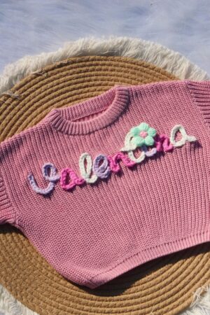 Personalized Baby Sweater Embroidered Name, Perfect Gift for Baby Showers and Birthdays