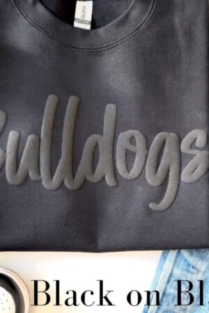 Personalized School Spirit Sweatshirt Design Your Own Mascot, Team Name, and BULLDOGS Font