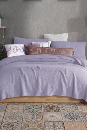 Lilac Dream Pure Cotton Gauze Throw for Cozy Comfort