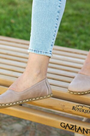 Beige Barefoot Bliss Embrace Comfort and Grounding with Crazy Vision's Leather Loafers