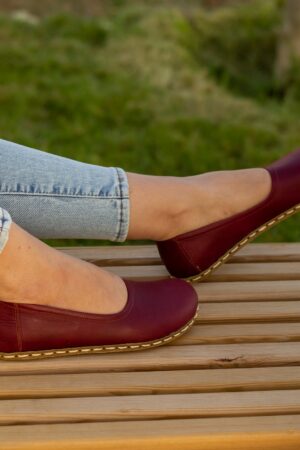 Grounding Barefoot Shoes for Women Embrace Nature's Energy with Crazy Burgundy Earthing Footwear