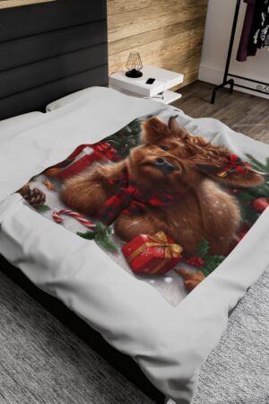 Snuggle Up with the Highland Cow Velveteen Plush Throw Blanket for Cozy Holiday Nights