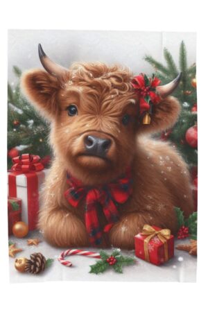 Snuggle Up with the Highland Cow Velveteen Plush Throw Blanket for Cozy Holiday Nights