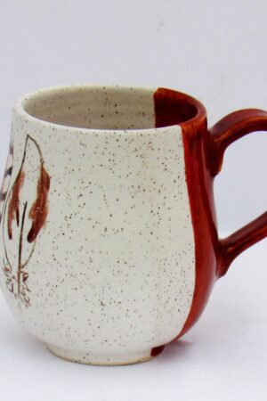 Feathers of Grace Handcrafted Ceramic Mug for an Elegant Touch