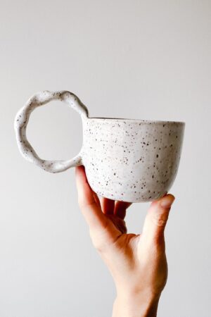 Festive Speckle Stoneware Wreath Mug Adorn Your Mornings with Holiday Cheer