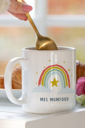 Personalized Teacher Mug Express Your Appreciation with a Rainbow or Star Design