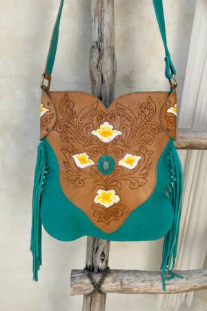 Turquoise Fringe Purse Bohemian Western Festival Bag for a Touch of Southwest Style