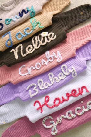 Personalized Hand Embroidered Baby Sweater A Cherished Keepsake for Your Little One