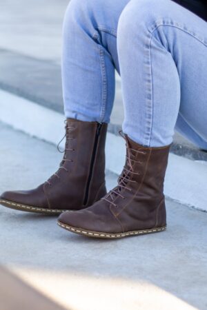 Earth Shoe Embrace the Barefoot Revolution with Our Handmade Brown Leather Boots