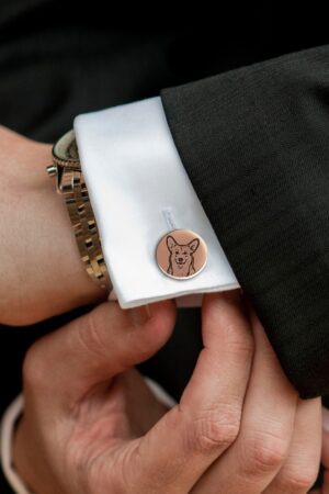 Personalized Pet Portrait Cufflinks Cherish Your Furry Friend's Memory