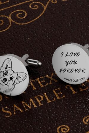 Personalized Pet Portrait Cufflinks Cherish Your Furry Friend's Memory