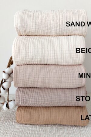 Organic Beige Gauze Throw Breathable, All-Season Comfort for Every Bed Size