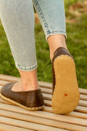 Barefoot Bliss Grounded in Comfort with Crazy Classic Brown Leather Shoes