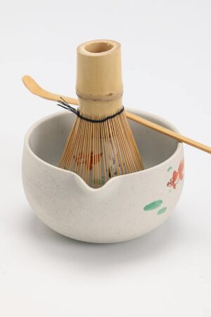 Hand-Painted Fish Ceramic Matcha Bowl with Bamboo Whisk and Chasen Holder Elevate Your Matcha Ritual