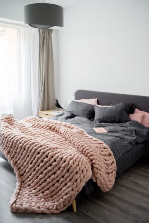 Cozy Haven Premium Organic Merino Wool Chunky Knit Blanket for Unparalleled Comfort