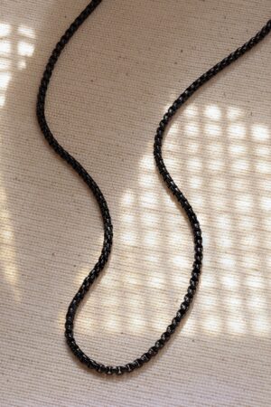 CaitlynMinimalist Men's Black Rolo Chain Necklace Timeless Everyday Jewelry for Him