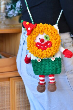 Handmade Crochet Clown Phone Bag A Quirky and Unique Gift for Her