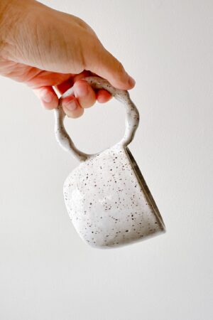 Festive Speckle Stoneware Wreath Mug Adorn Your Mornings with Holiday Cheer