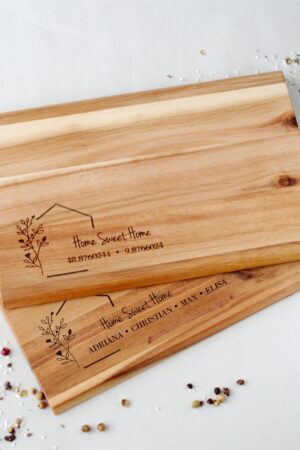 Personalized Cutting Board The Perfect Housewarming Gift with Custom Coordinates