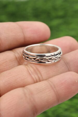 Sterling Silver Fidget Ring Anxiety Relief, Meditation, and Style