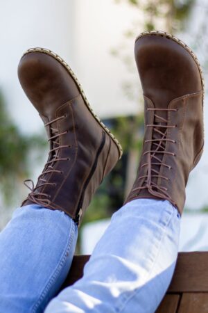 Earth Shoe Embrace the Barefoot Revolution with Our Handmade Brown Leather Boots