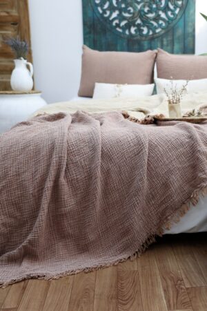 Organic Muslin Cotton Bed Cover A Minimalist Masterpiece for Your Dreamy Nights