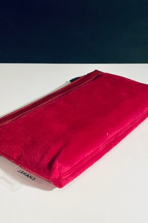 Captivating Chanel Cosmetic Clutch A Velvet Symphony in Pink and Red