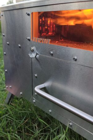 Gravity Feed Pellet Stove Outdoor Camping and Small Space Heating Solution with Oven and Cooktop