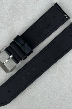 Jet Black Sail Cloth Watch Strap Padded, Leather-Backed, Quick-Release