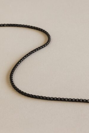 CaitlynMinimalist Men's Black Rolo Chain Necklace Timeless Everyday Jewelry for Him