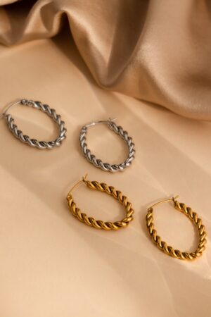 Bold and Twisted Elevate Your Style with Caitlyn's Minimalist Statement Hoops