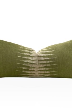 Peter Dunham Ikat Pillow Cover Olive Stripe Throw Pillow for Home Decor