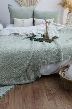 Organic Muslin Cotton Bed Cover A Minimalist Masterpiece for Your Dreamy Nights