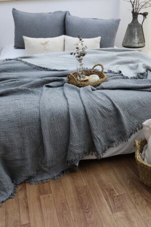 Organic Muslin Cotton Bed Cover A Minimalist Masterpiece for Your Dreamy Nights