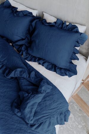 Luxurious Linen Pillowcase with Ruffle Organic, Stonewashed Softness for a Serene Sleep