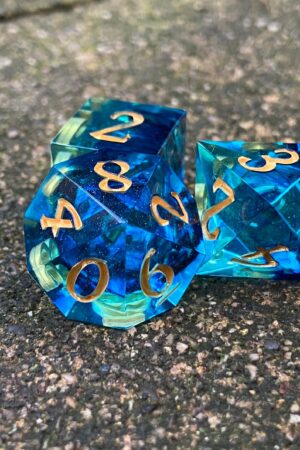 Cryomancer's Icy Grip 7-Piece Resin Dice Set for DnD