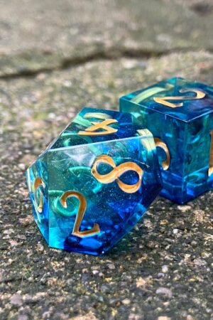 Cryomancer's Icy Grip 7-Piece Resin Dice Set for DnD