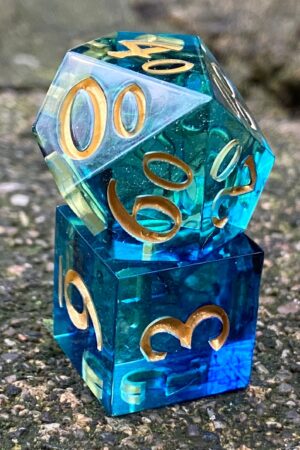 Cryomancer's Icy Grip 7-Piece Resin Dice Set for DnD