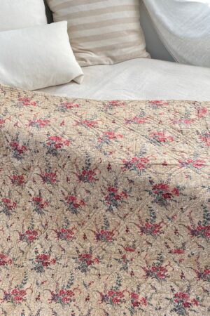 Antique French Chintz Quilt Handcrafted Elegance in Quilted Cotton