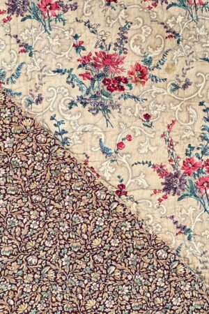 Antique French Chintz Quilt Handcrafted Elegance in Quilted Cotton